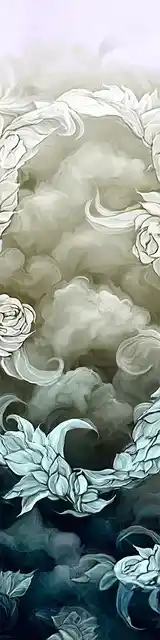 Free printable abstract cloud art bookmark featuring fantasy style white and blue abstract cloud art